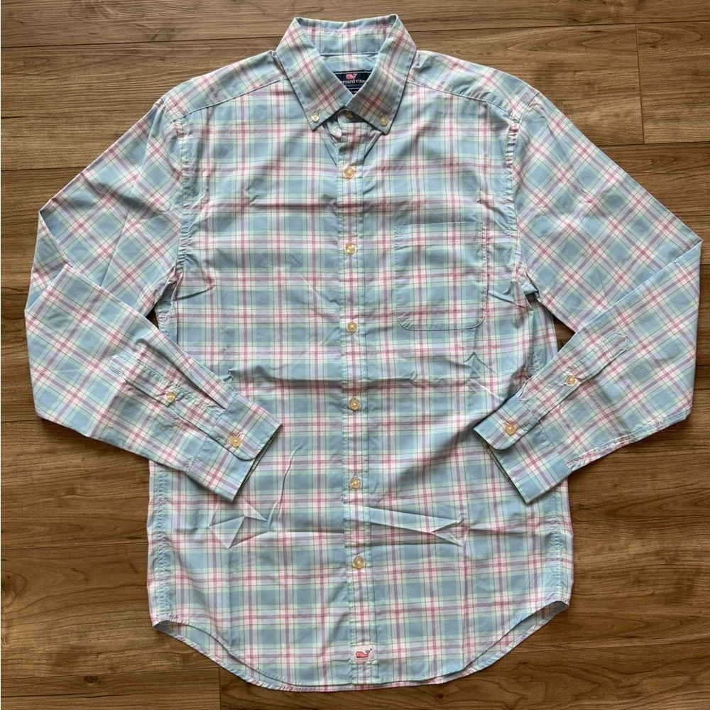 Vineyard Vines Montauk Point Plaid Performance Classic Murray Shirt Men’s Size S
